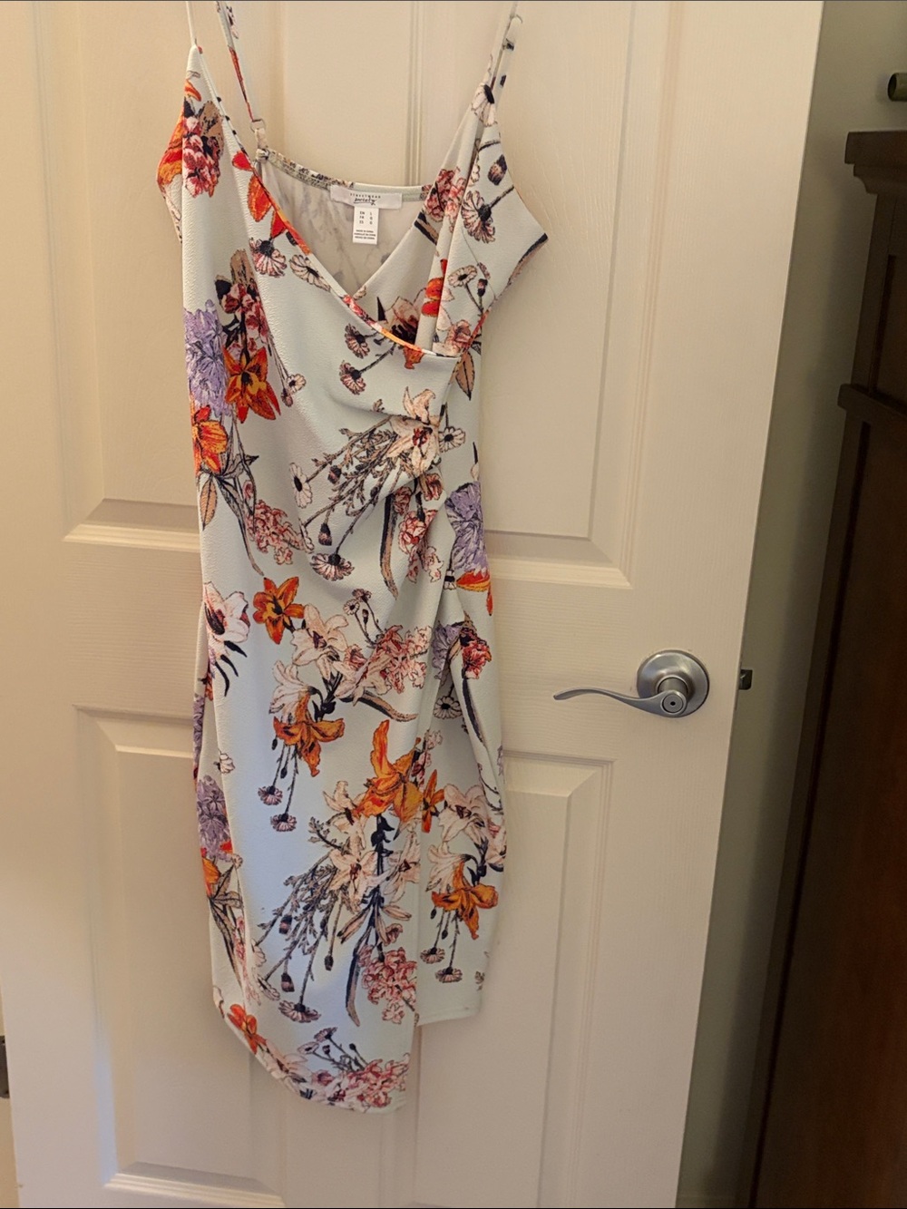 Streetwear Society Light Blue Floral Midi Slip Dress